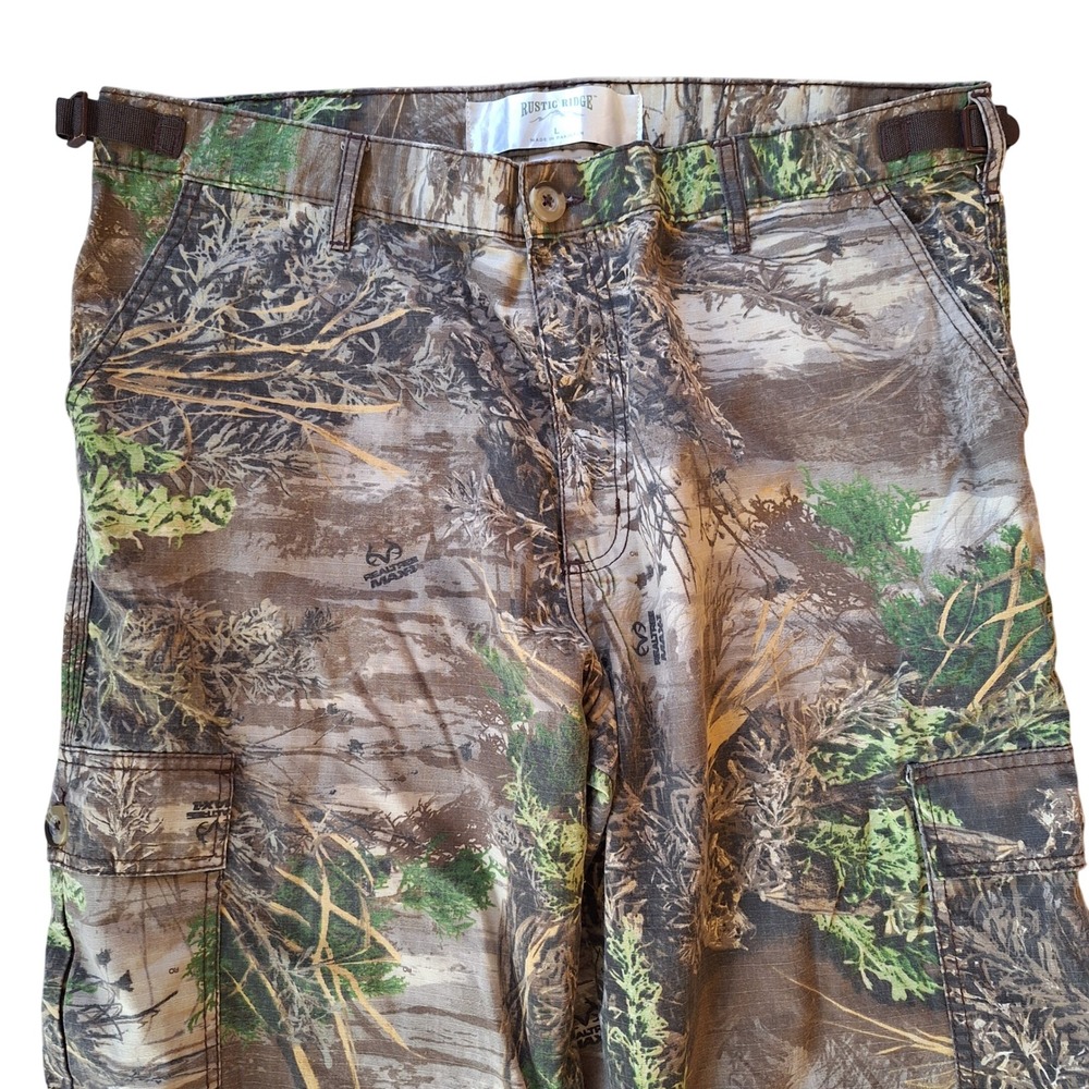 Rustic Ridge Ripstop Realtree Max Camo Pants Mens Cargo Adjustable Large - Picture 2 of 7